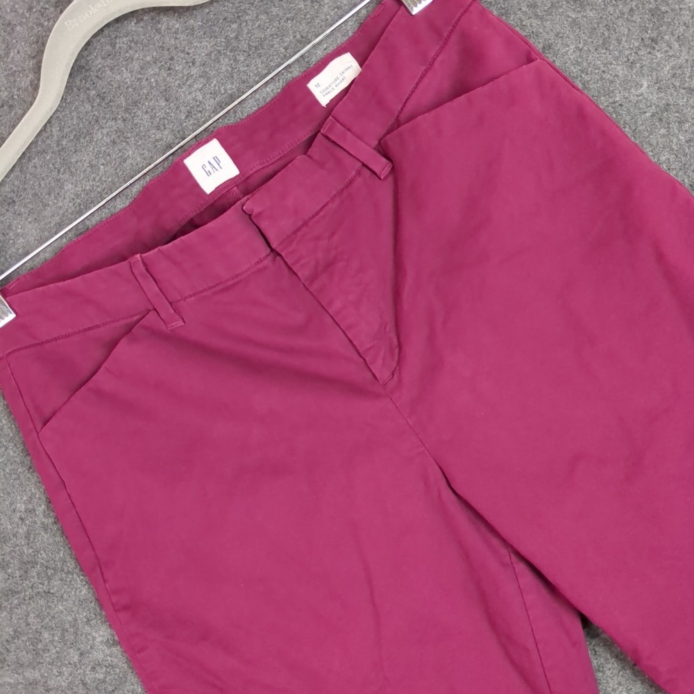 GAP Signature Skinny Ankle‎ Khaki Pants Magenta Pink Womens 12 Mid Rise Chino
